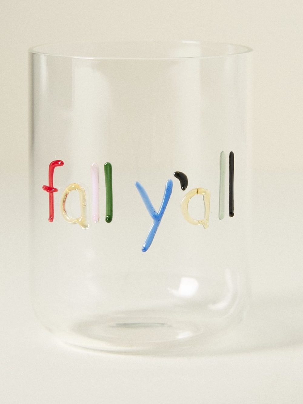 Anthropologie The Love Notes Icon Juice Glass “Fall Y’All” new in box 12.5 Oz